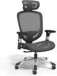 Ergonomic Swivel Task Chair, Adjustable Office Chair with Breathable Mesh and Lumbar Support, Perfect for Home and Office, Black