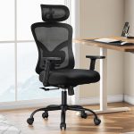 Ergonomic Office Chair Ergonomic Gaming Chair with Lumbar Support, 2D Headrest, Adjustable Armrests, Contoured Seat Cushion, Computer Desk Chair with Wheels for Home and Office