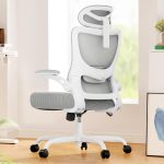 Ergonomic Office Chair: Office Computer Desk Chair with High Back Mesh and Adjustable Lumbar Support Rolling Work Swivel Task Chairs with Wheel 3D Armrests and Headrest