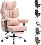 Big and Tall Office Chair 400LBS Wide Ergonomic Gaming Chair with Deluxe Embossing Designed Leather with Foot Rest,150°Reclining Adjustable Armrests Pocket Spring Back Support and Pillow
