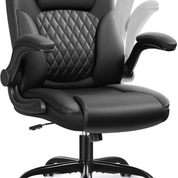 Leather Office Chair, PU Home Computer Desk Chairs with Ergonomic Back Support, 360°Swivel Free, Small Gaming Chair with Wheels and Adjustable Armrests, for Short People Use