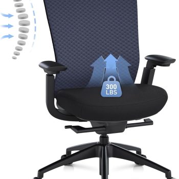 Ergonomic Mesh Office Chair, Computer Executive Desk Chair, Ergonomic Office Chair Lumbar Support with Flexible Backrest, Slide Seat, Darkblue